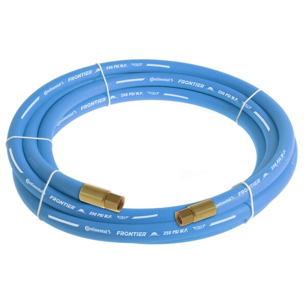 3/8" x 15' Blue EPDM Rubber Air Hose, 300 PSI, 3/8" FNPSM x FNPSM